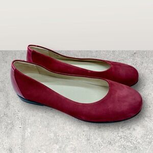 SAS Scenic Red Suede Leather Ballet Flats Shoes Womens 11.5 W B8916800 USA Made